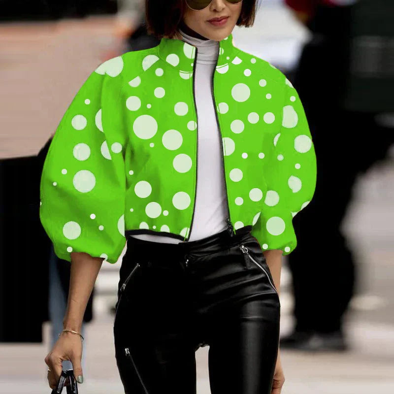 Street-wave Printed Zipper Jacket For Women Bold Chic Style That Flatters Your Silhouette
