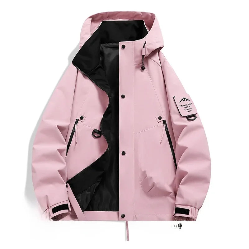 Street-Wave Hooded Ski Jacket Weatherproof Unisex Long Sleeve For Outdoor Adventurers
