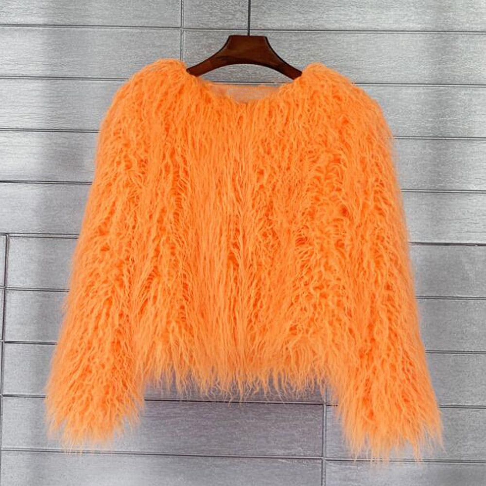 Streetwave Martina Faux Fur Coat For Women Luxurious Warmth Plush Pink Fur Outerwear