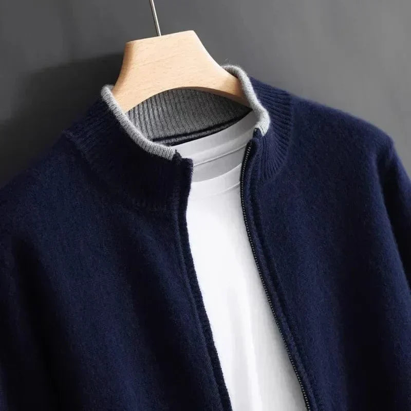 Street-Wave Riku Jacket With Modern Cut Minimal Knit Zip Up Unisex Urban Essential