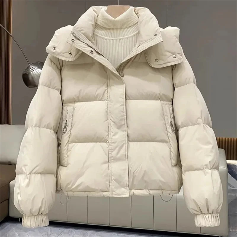 Street Wave Women Puffer Jacket Cozy Cotton Warmth For Winter Stylish Comfort Casual Everyday