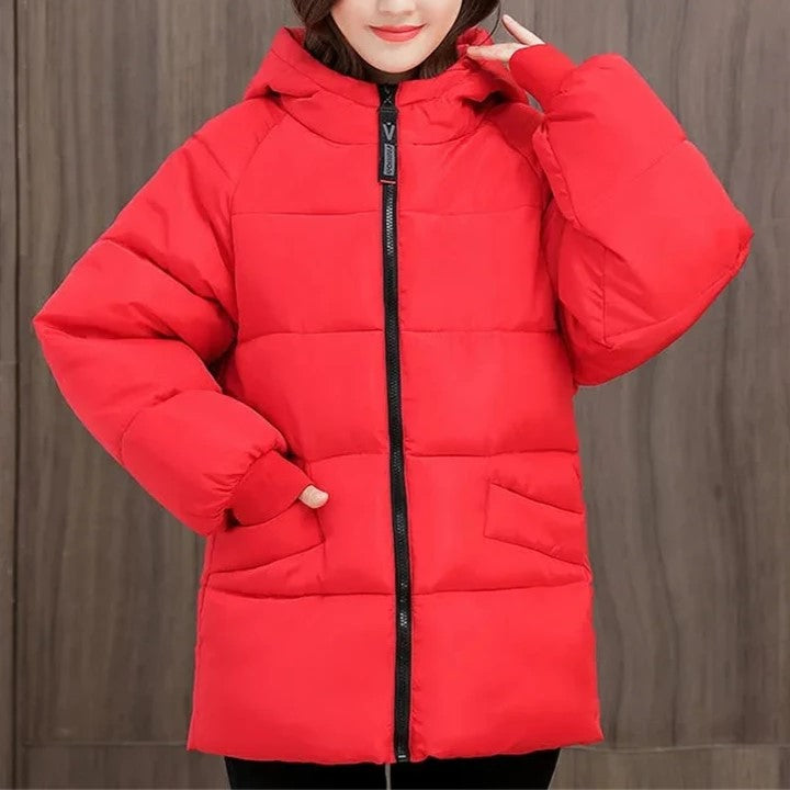 Street-Wave Women Long Hoodie With Hooded Puffer Winter Coat Soft Loose Fit Cozy Warmth