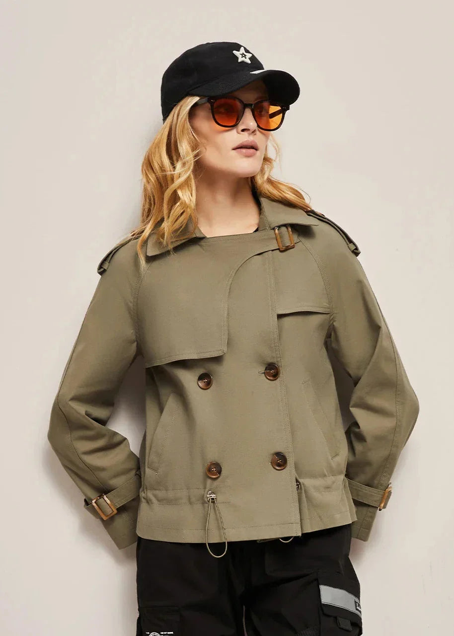 Street Wave Double Breasted Trench Coat For Women Versatile Chic Coat For Formal And Casual Looks