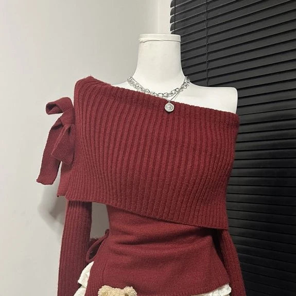 Karina Winter Sweater Street-wave For Women Modern Cozy Knit With Off Shoulder Overlay