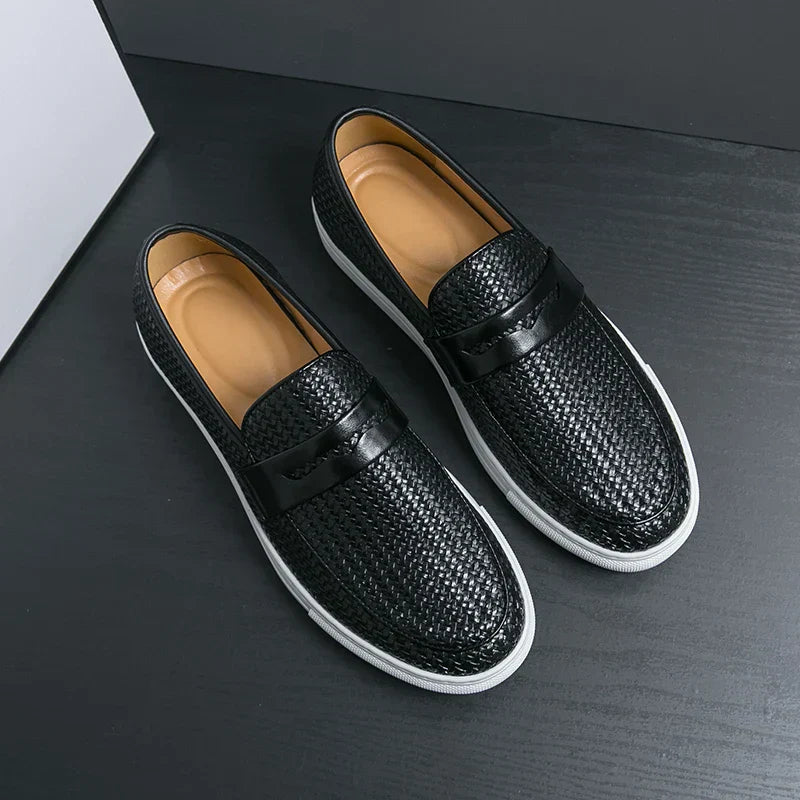 Street Wave TrendStep Slip On Loafers For Men Leather Comfort And Modern Style All Day
