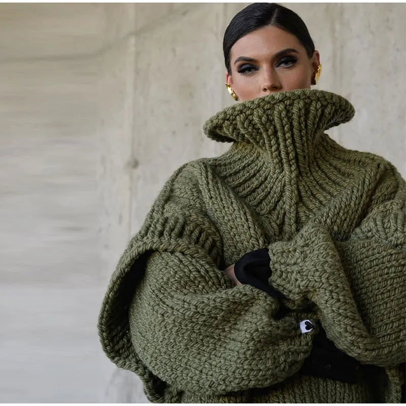 Streetwave Chunky Knit Oversized Sweater Cozy Autumn Essential For Women Trendy And Comfortable