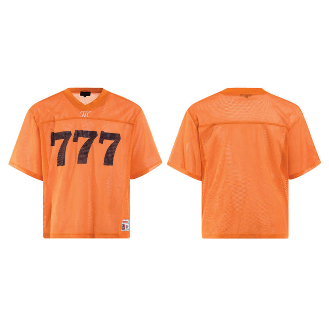 777 Mesh Football Jersey Cropped Breathable Quick Dry Polyester V Neck Silhouette