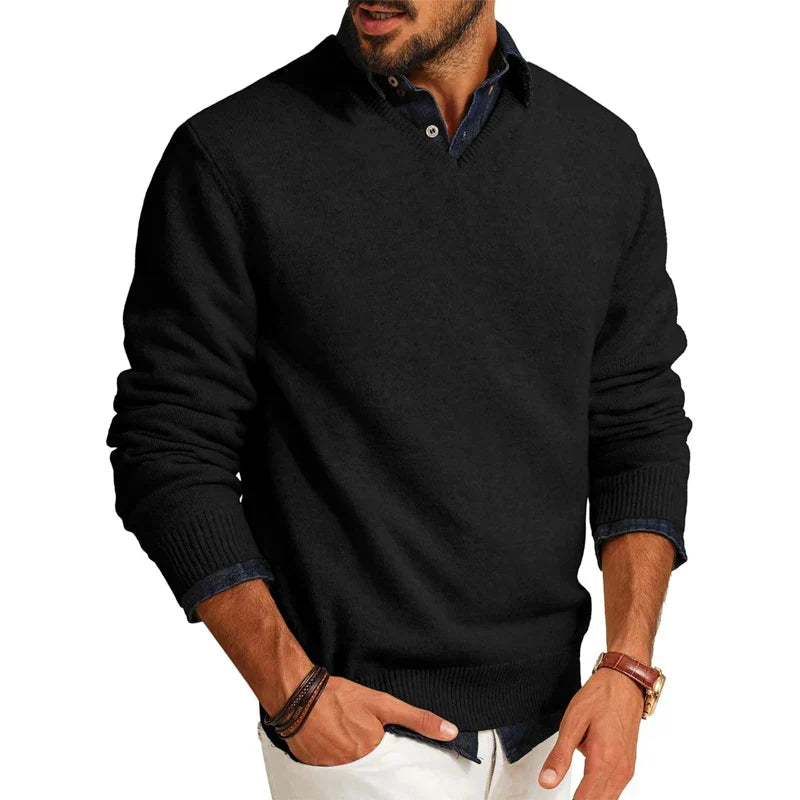 Street Wave Wool Blend Sweater For Men Lightweight Warmth