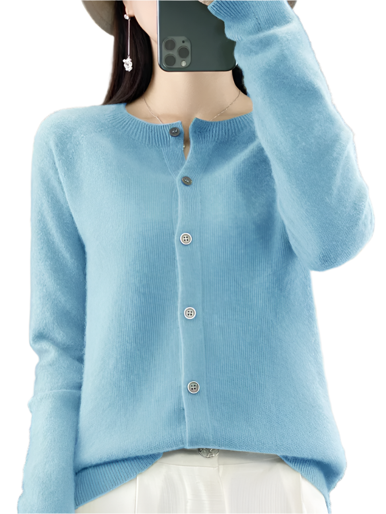 Street-Wave Women Knit Cardigan Jacket Warm Cozy Premium Materials Button Front Winter Essential
