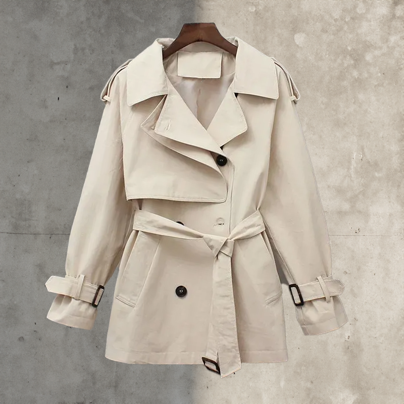 Street Wave Trench Coat For Women Belted Elegant Winter Outerwear With Flattering Silhouette