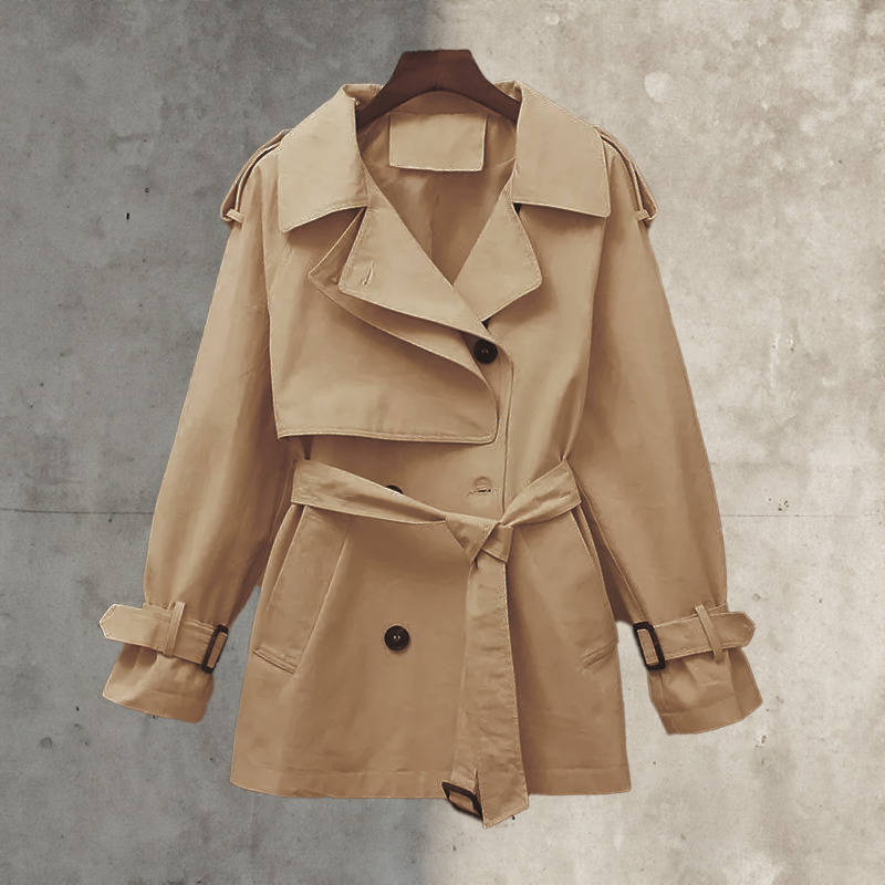 Street Wave Trench Coat For Women Belted Elegant Winter Outerwear With Flattering Silhouette