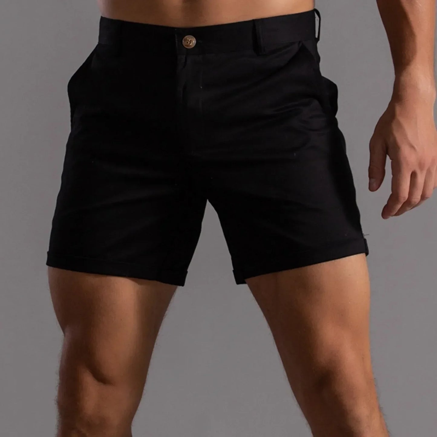 Street-Wave Mens 4 Way Stretch Mid Length Shorts With Tailored Fit And Semi Elastic Waistband Durable Stitching
