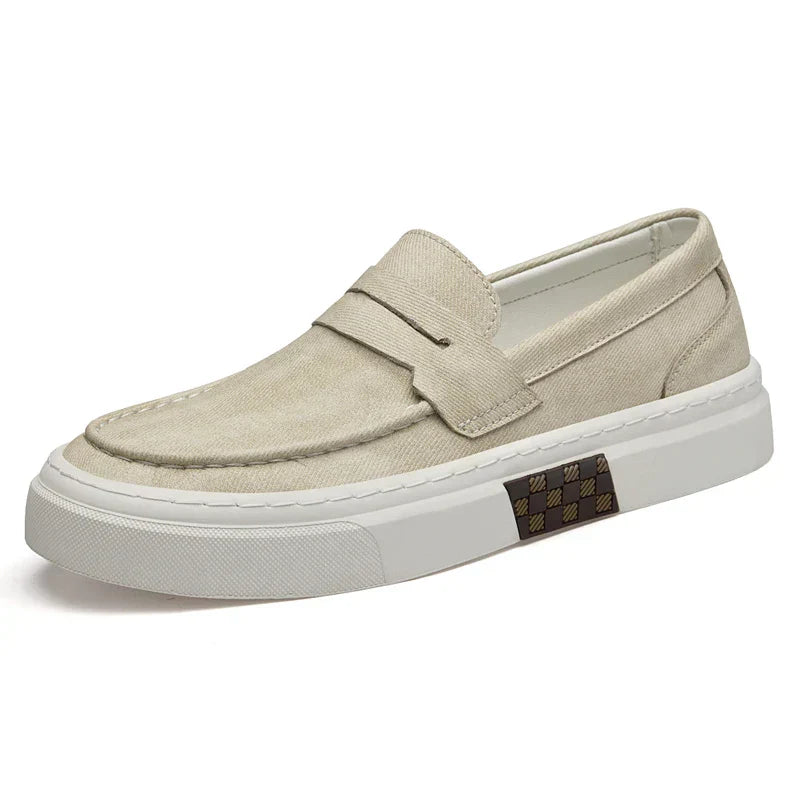 TrendStep Men Leather Loafers All Day Comfort Thick Sole for Everyday Walking and Driving