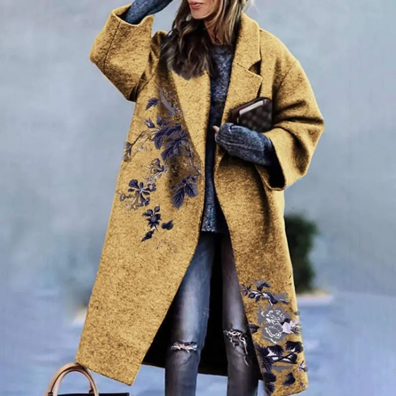 Street-wave Oversized Coat for Women, Color Block Design, Versatile Chic Comfort