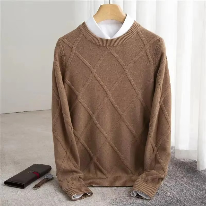 Street-Wave Mens Classic Cashmere Crewneck Sweater For Warmth And Timeless Style Everyday Cozy