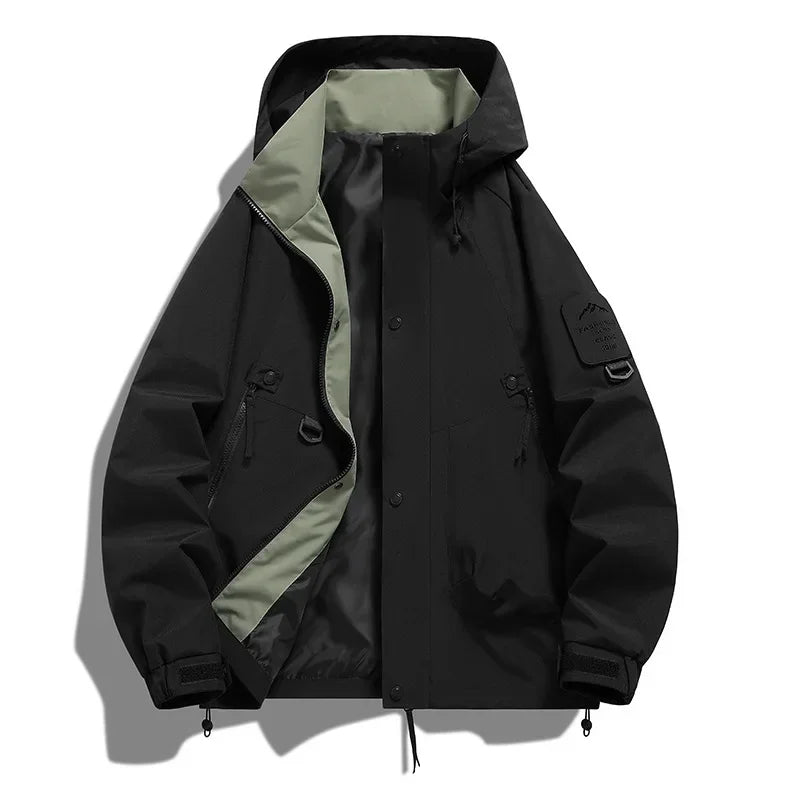Street-Wave Hooded Ski Jacket Weatherproof Unisex Long Sleeve For Outdoor Adventurers