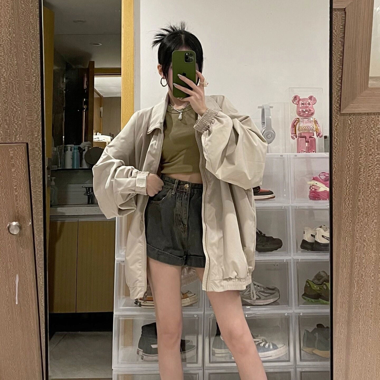 Street-wave Baggy Jacket For Women Oversized Lightweight Windbreaker Trendy Outerwear