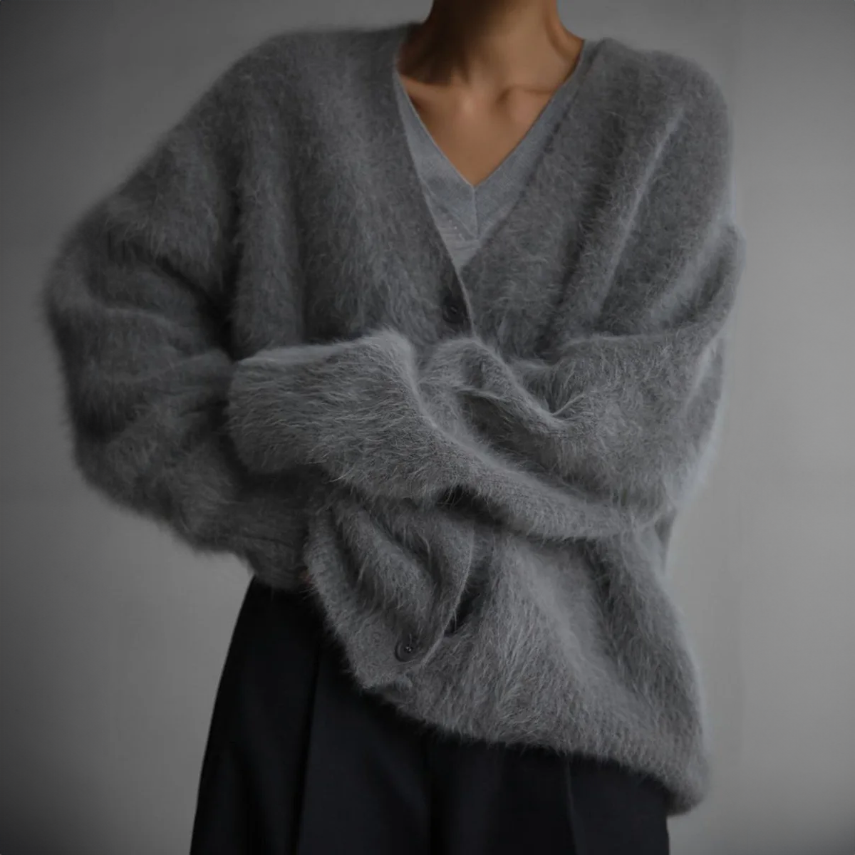 Street-wave Fine Knit Cardigan For Women - Cozy Warmth Elegant Layering Everyday Wardrobe Essential