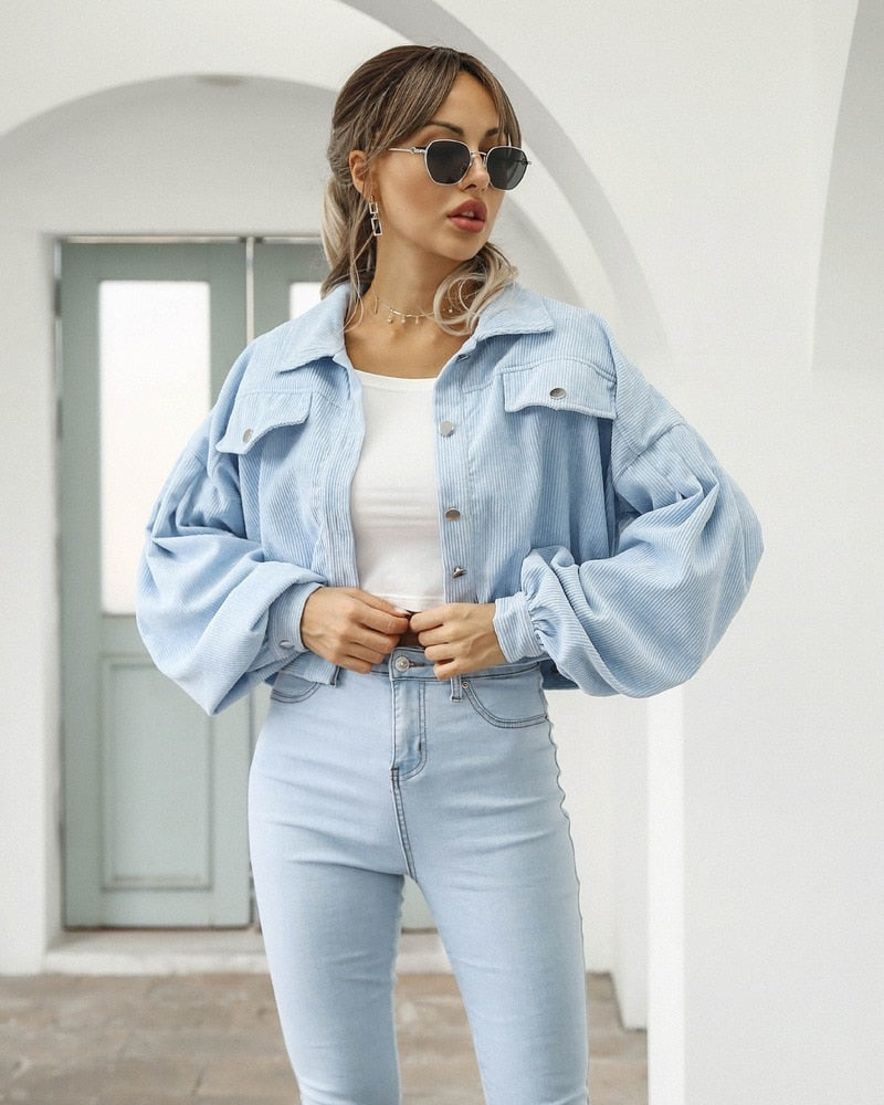Street-Wave Oversized Corduroy Jacket For Women Ultimate Comfort And Trendy Everyday Style