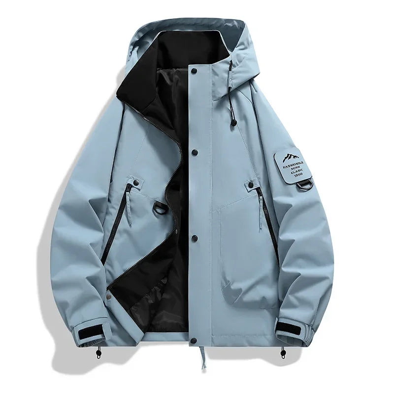 Street-Wave Hooded Ski Jacket Weatherproof Unisex Long Sleeve For Outdoor Adventurers