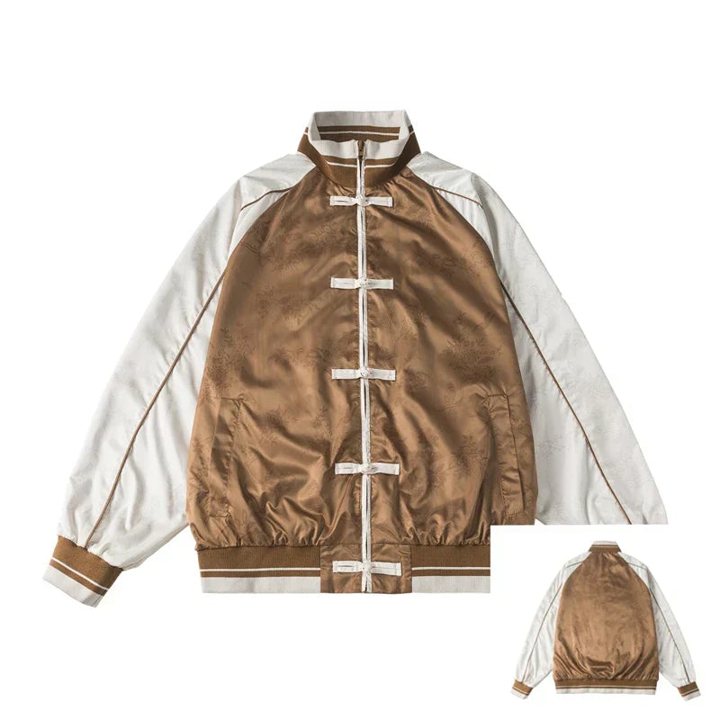 Street Wave Glow Kiss Bomber Jacket For Streetwear Fans With Edgy Horn Button Closures