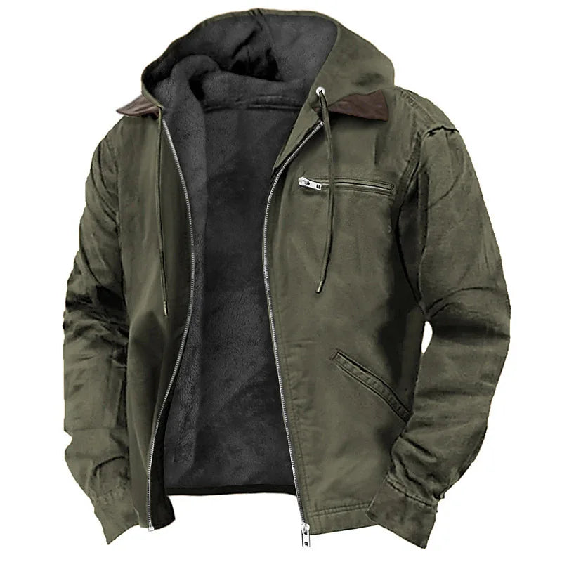 Berrick Vanguard Jacket for Men Rugged Cotton Canvas With Zip Front and Utility Pockets Cozy Fleece Lining