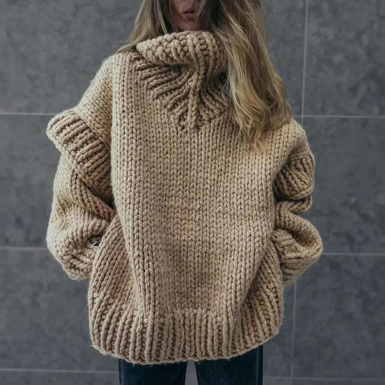 Street-Wave Winter Knit Sweater For Women Oversized Cozy Warmth With Elegant Design