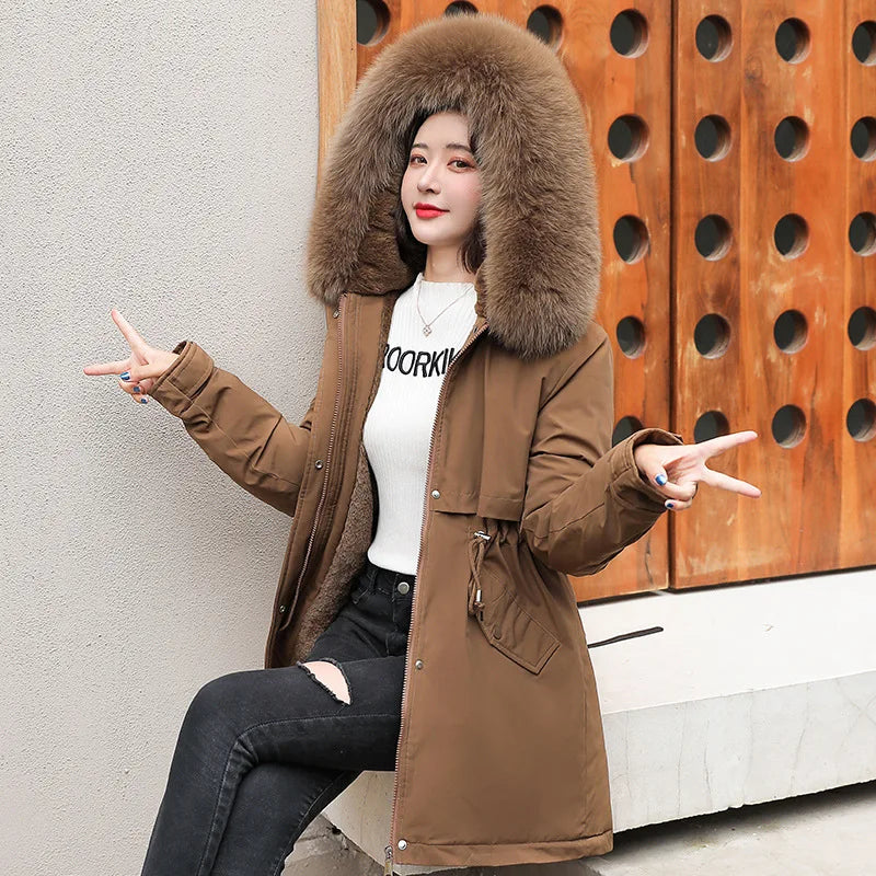 Streetwave Womens Insulated Winter Coat With Removable Faux Fur Collar And Hood For Warmth