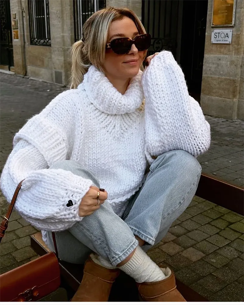 Streetwave Chunky Knit Oversized Sweater Cozy Autumn Essential For Women Trendy And Comfortable