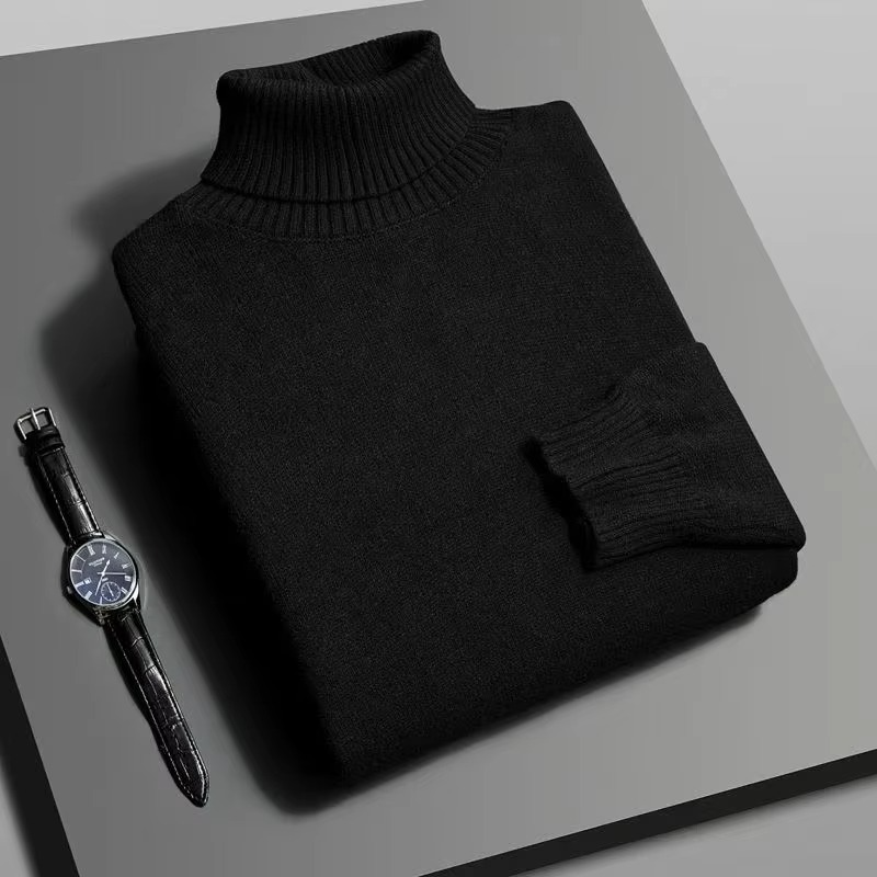 Men's Premium Knitted Turtleneck Sweater Slim Fit Long Sleeve Pullover For Everyday Warmth And Modern Style