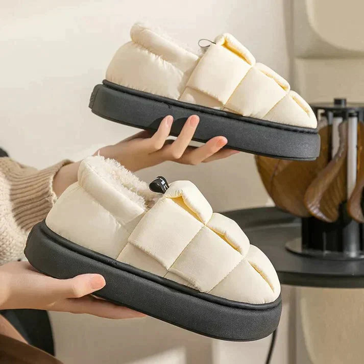 Street Wave Insulated Winter Slippers With Water Repellent Exterior Cushioned Interior Velcro Closure For Women