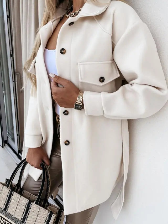 Street-wave Women's Coat For Fall And Winter - Timeless Elegance, Cozy Comfort, Office Ready