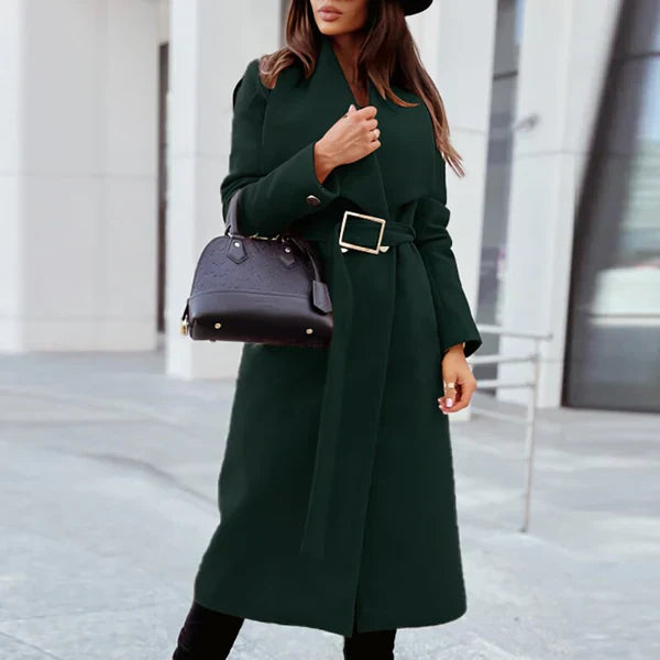 Streetwave Elegant Wool Coat With Belt For Women Timeless Style And Cozy Warmth Everyday
