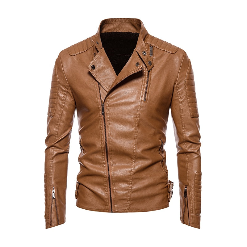 Street Wave Leather Jacket Ryan Storm Waterproof Biker Style For Men Adventure Ready