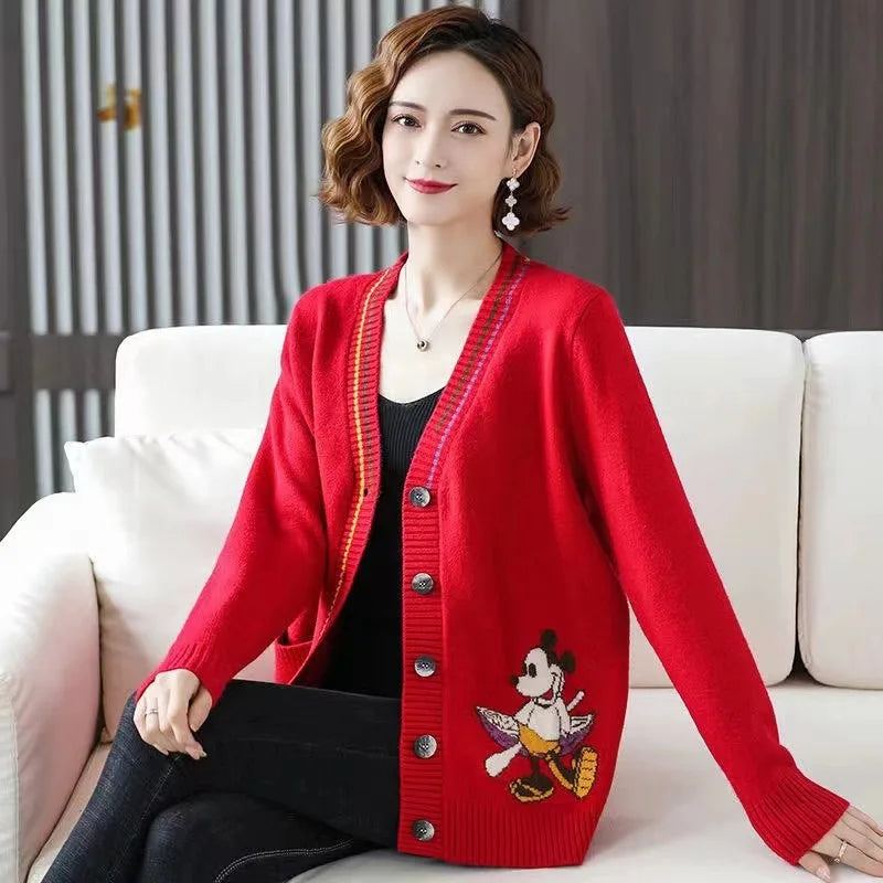 Streetwave Knit Vest for Kids Cozy Cartoon Embroidery Cardigan With Front Button Closure Playful Colorful Design