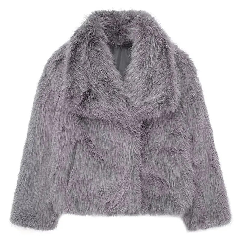 Street-Wave Faux Fur Cardigan For Women Cozy Luxe Warmth Chic Everyday Outerwear