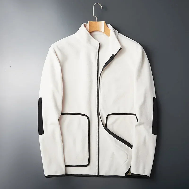 Street-Wave Mens Fleece Jacket With Contrast Details For Warm Comfort And Style Everyday