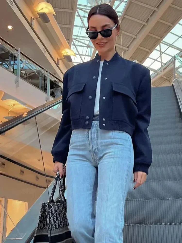 Street-wave Bomber Jacket For Women - Chic Modern Design, Comfortable Fabric, Versatile Everyday Outerwear
