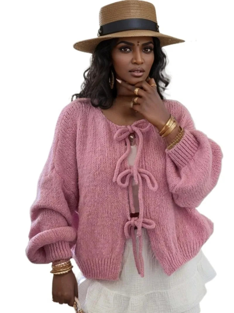 Street Wave Jasmine Women Chunky Knotted Winter Cardigan