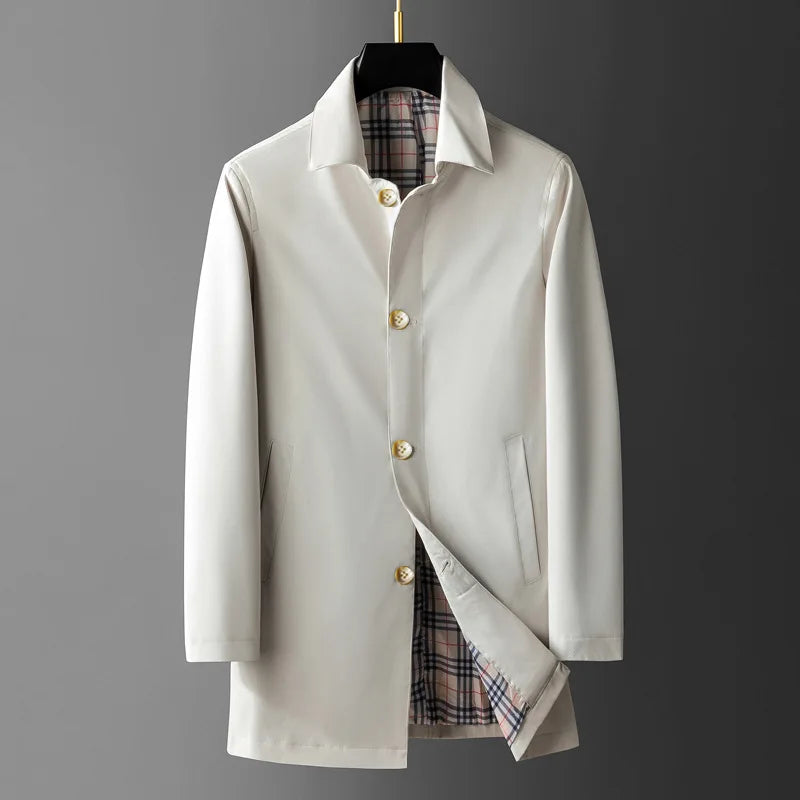 Street-wave Men's Classic Lined Jacket Sleek Minimalist Formal Outerwear with Timeless Fit