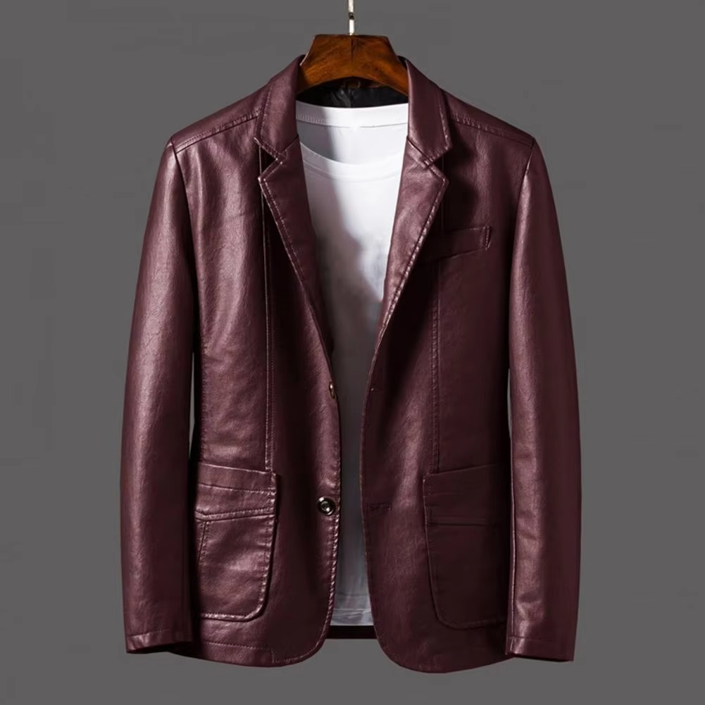 Street-Wave Mens Vintage Motorcycle PU Leather Jacket With Button Pocket Design For Classic Biker Style And Fall Wear