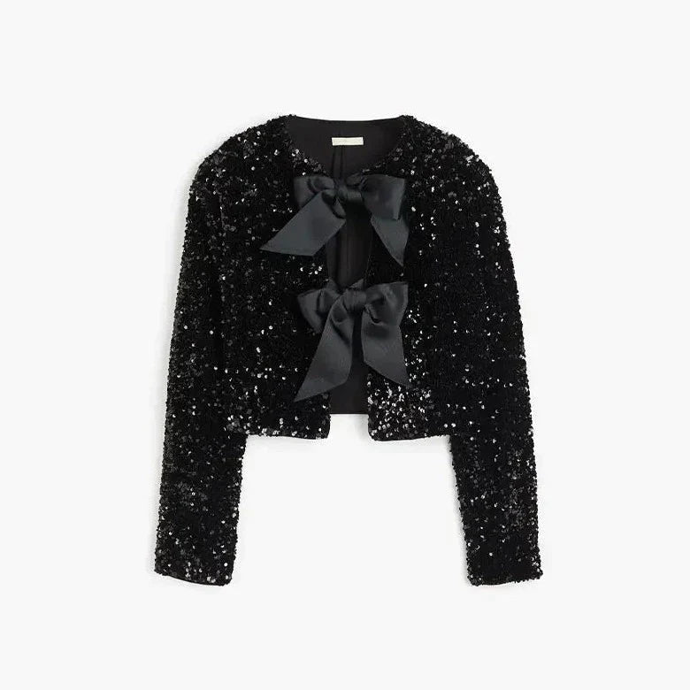Streetwave Sequin Jacket With Front Zip Closure For Glam Events And Nightlife Enthusiasts