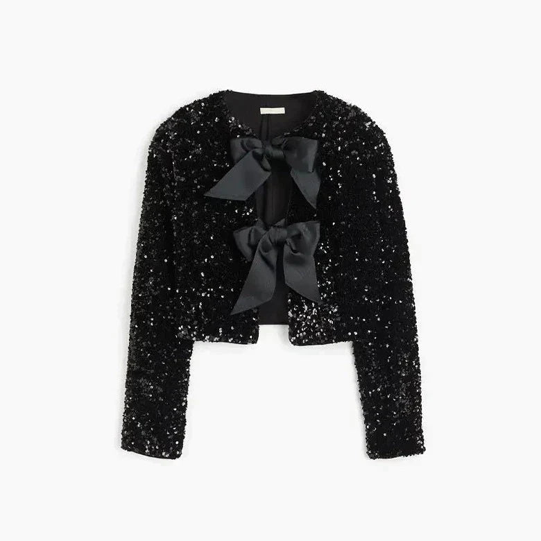 Street-Wave Glitter Jacket For Fashionable Women Radiant Sparkle Everyday Chic Statement Outerwear