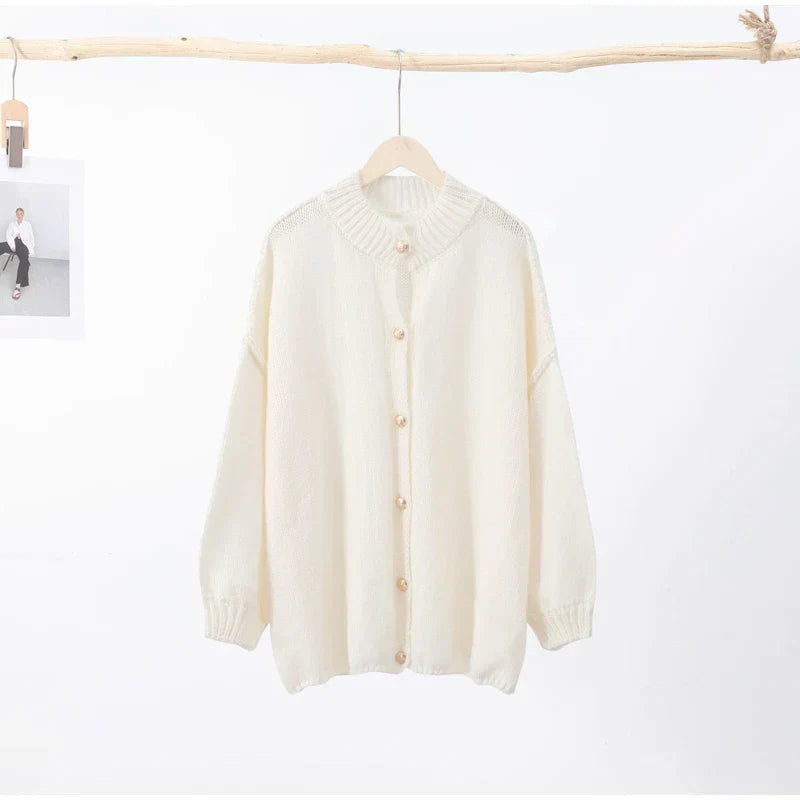 Street-wave Cozy Oversized Black Pullover For Women Elegant Soft Knit Sweater With Easy Fit And Versatile Style