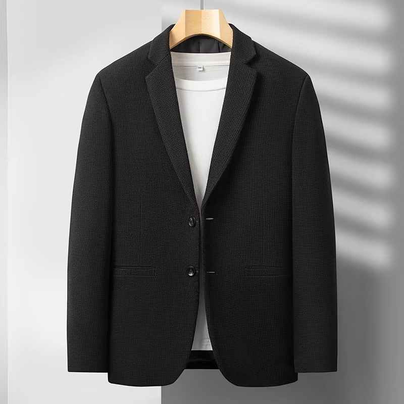 Street-Wave Mens Wool Blend Tailored Suit Jacket For Business And Formal Occasions