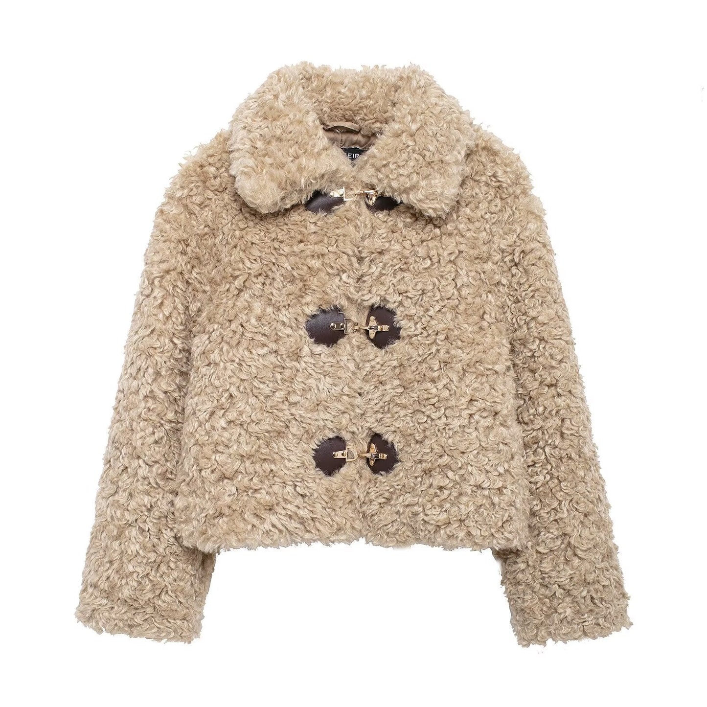Street-Wave Teddy Jacket For Women With Buckle Closure Ultra Cozy Warmth And Effortless Chic Style