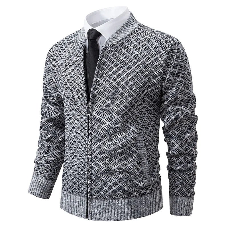 Street-Wave Renford Professional Cardigan Jacket For Men With Tailored Fit And Full Zip