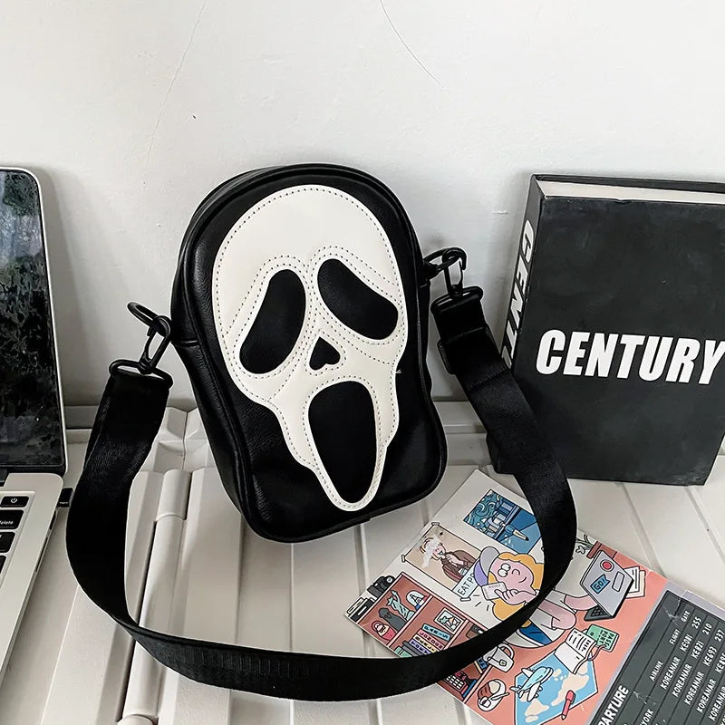 Street-Wave Scream Leather Crossbody Bag - Iconic Style With Smooth Leather, Adjustable Strap, Secure Zip Closure