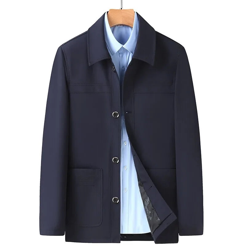 Street-Wave Vegan Jacket With Patch Pockets And Button Front For Modern Professionals