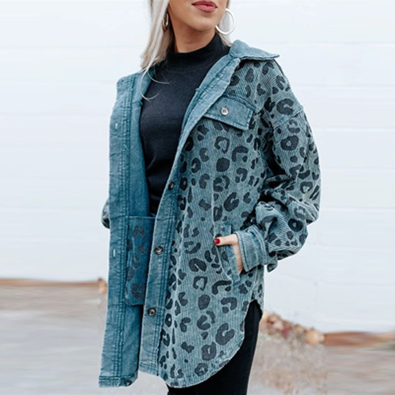 Streetwave Leopard Print Sherpa Jacket For Women All Season Cozy Warm Trendy Outerwear